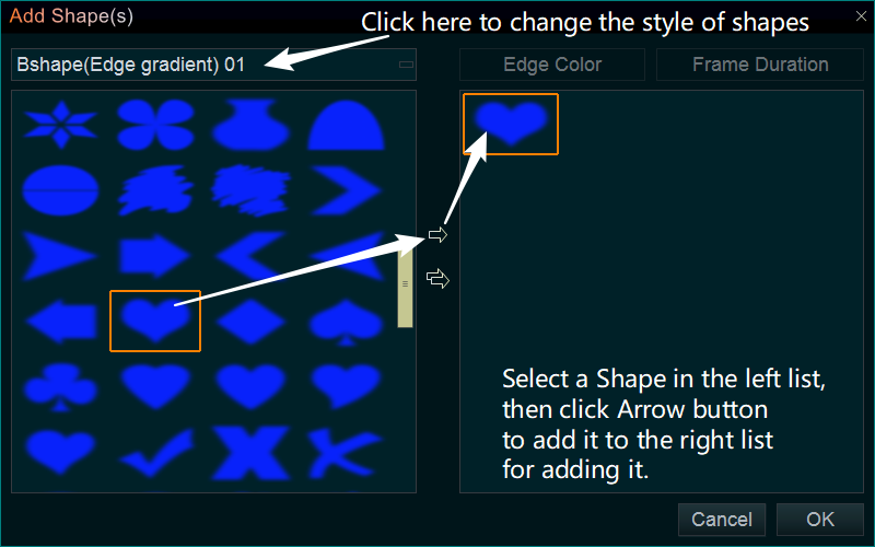 add shapes window