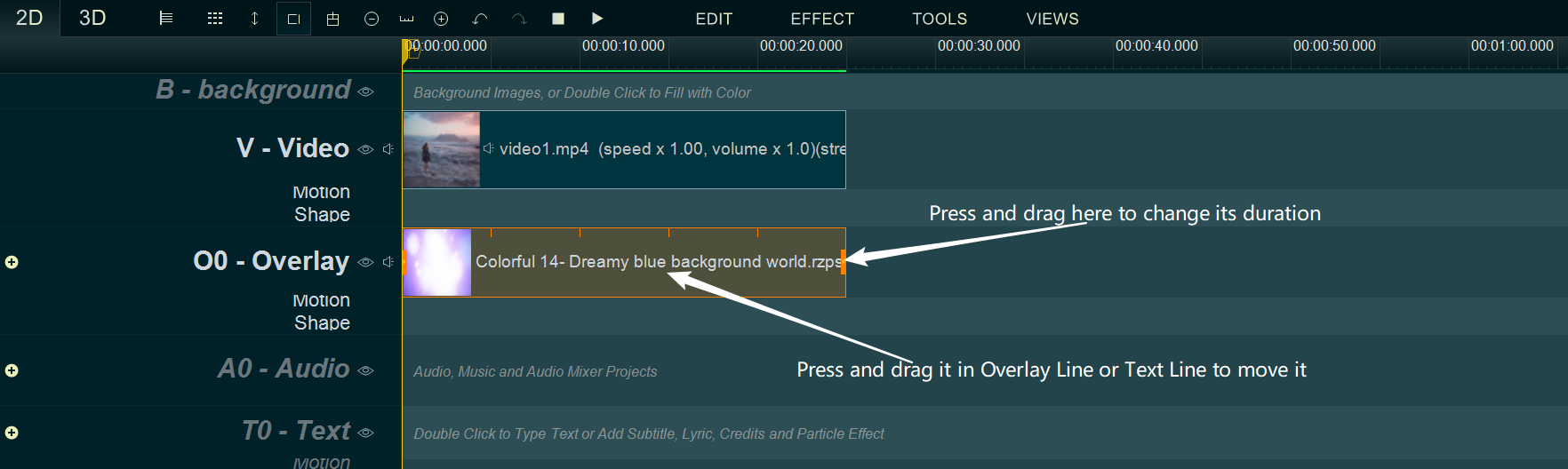 change the duration of the particle effect