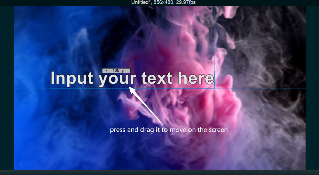move text in screen