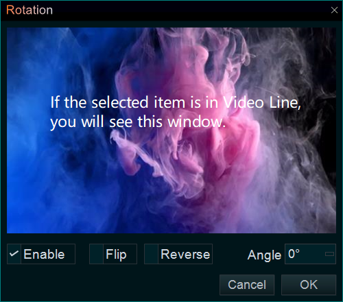 rotate item in video line