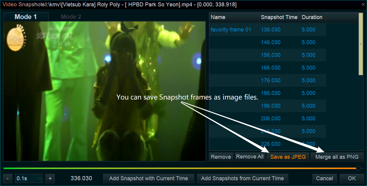 save snapshots as image files