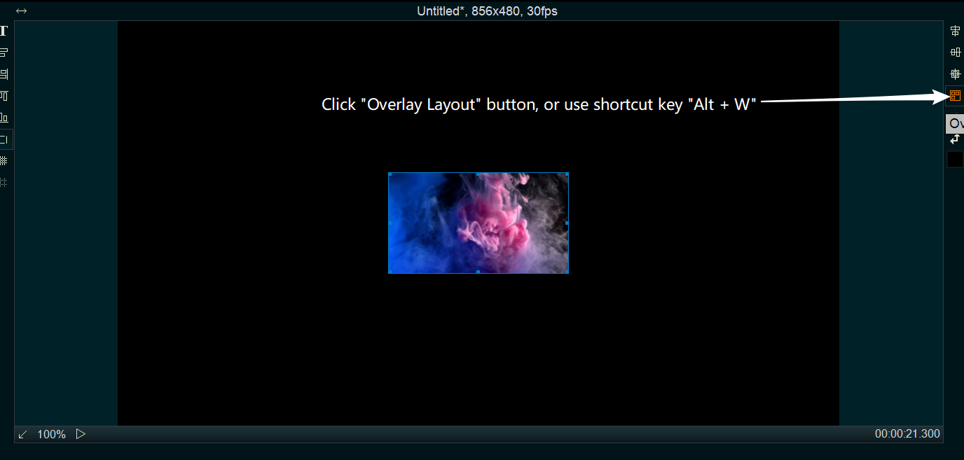 overlay layout button