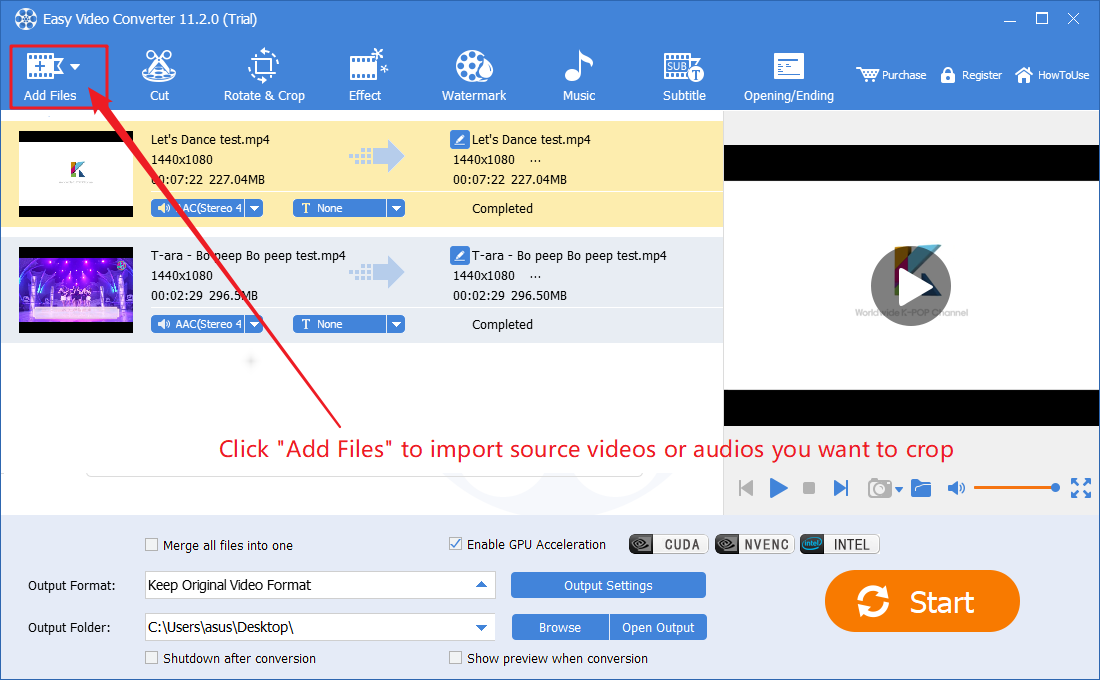 The fastest way to add background music or dubbing to videos is to use Easy  Video Converter