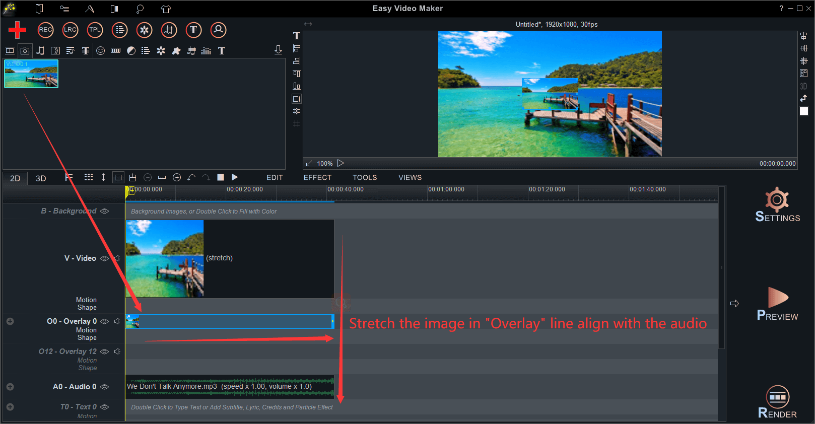 add image to overlay line