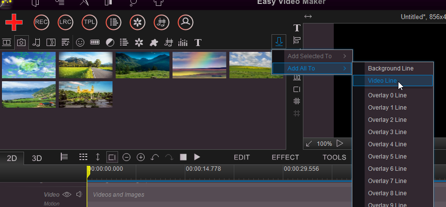 Add pictures into Video line